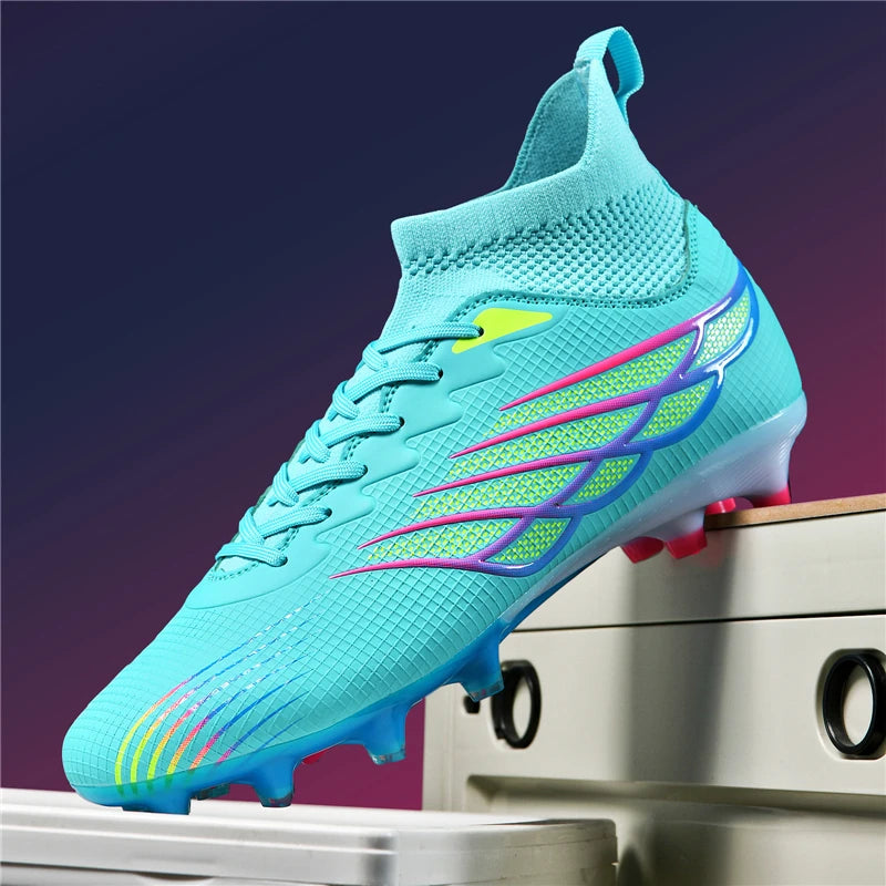 Superfly FG Football Boots Outdoor Soccer Cleat Black Shoes Soft Sport Professional Shoes Breathable Comfortable Boots Plus Size
