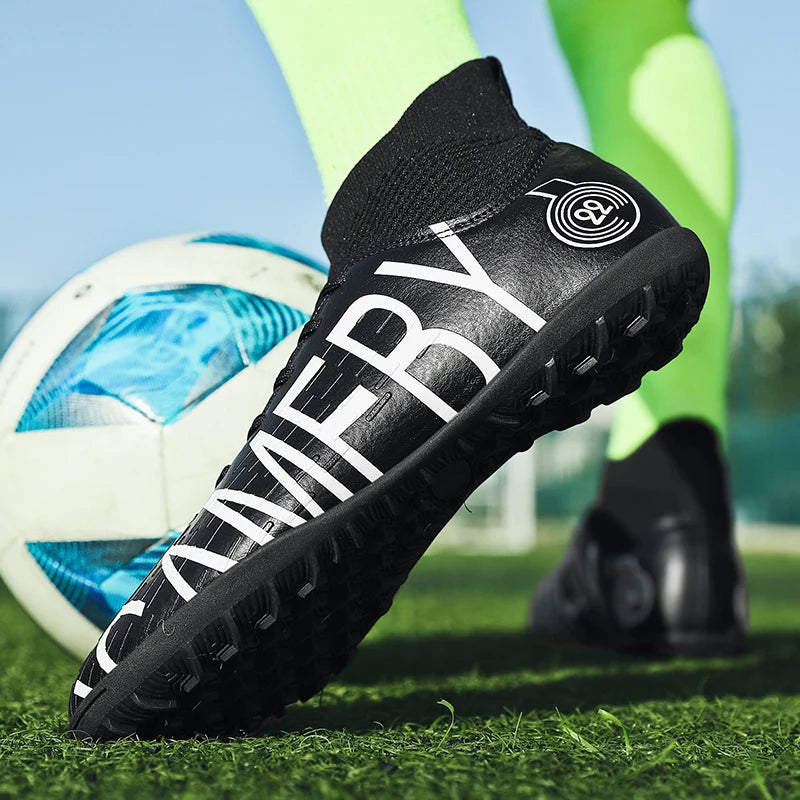 Professional Football Boots For Men Big Size 48 High Top Turf Soccer Shoes Man Outdoor Society Soccer Cleats Men chuteira campo