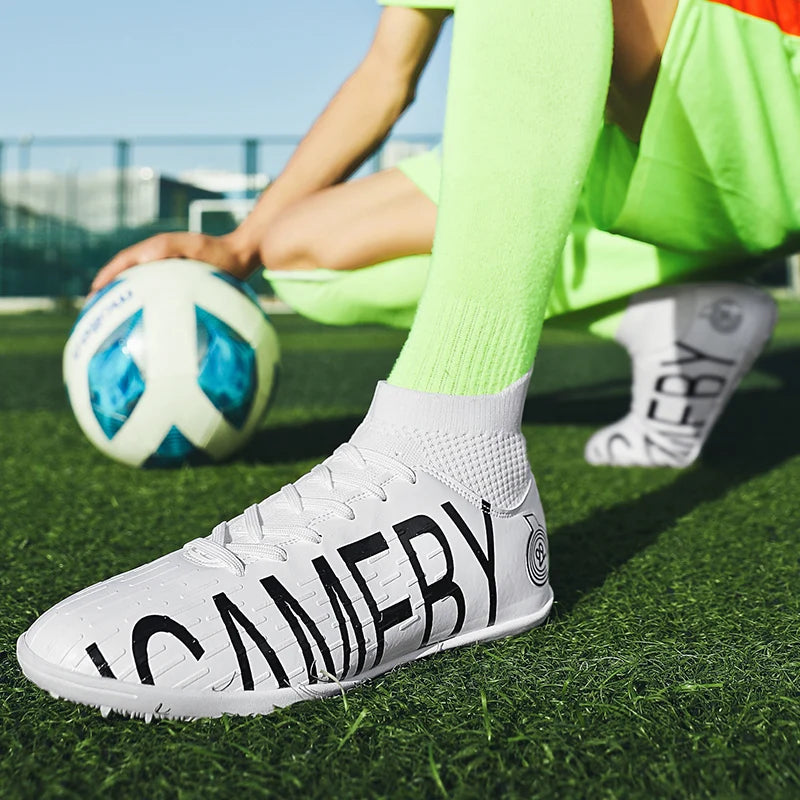 Professional Football Boots For Men Big Size 48 High Top Turf Soccer Shoes Man Outdoor Society Soccer Cleats Men chuteira campo