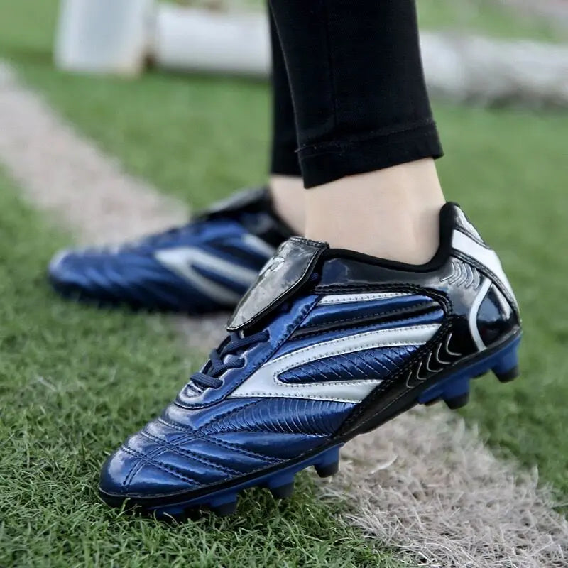Men Football Soccer Boots Athletic Children Soccer Shoes New Leather High Top Male Cleats Training Football Sneakers Sport