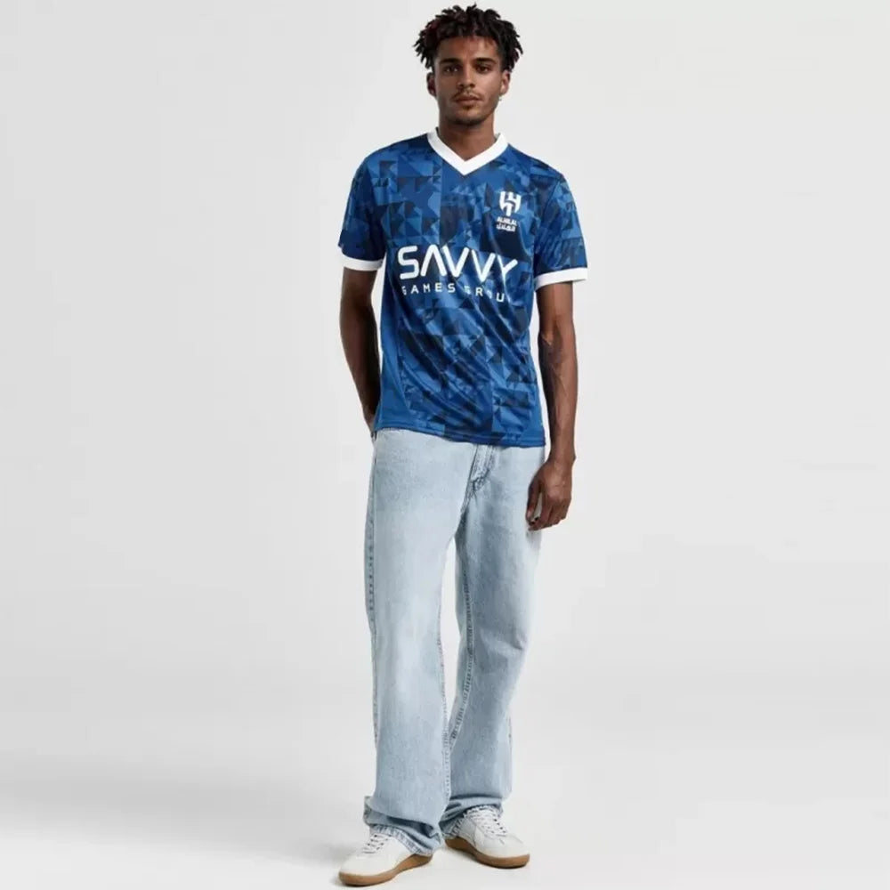 Al-hilal SFC Home Football Jersey 2024 Short-sleeved Quick-drying Sweat-absorbing Letter Print Men's And Women's T-shirt Tops