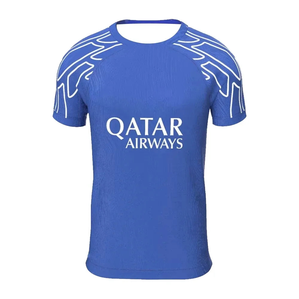 24-25 Men's PSG Fourth Jersey Football Oversized Sports Training 3D Printed T-shirt Paris Football Men Women Short-sleeved Top