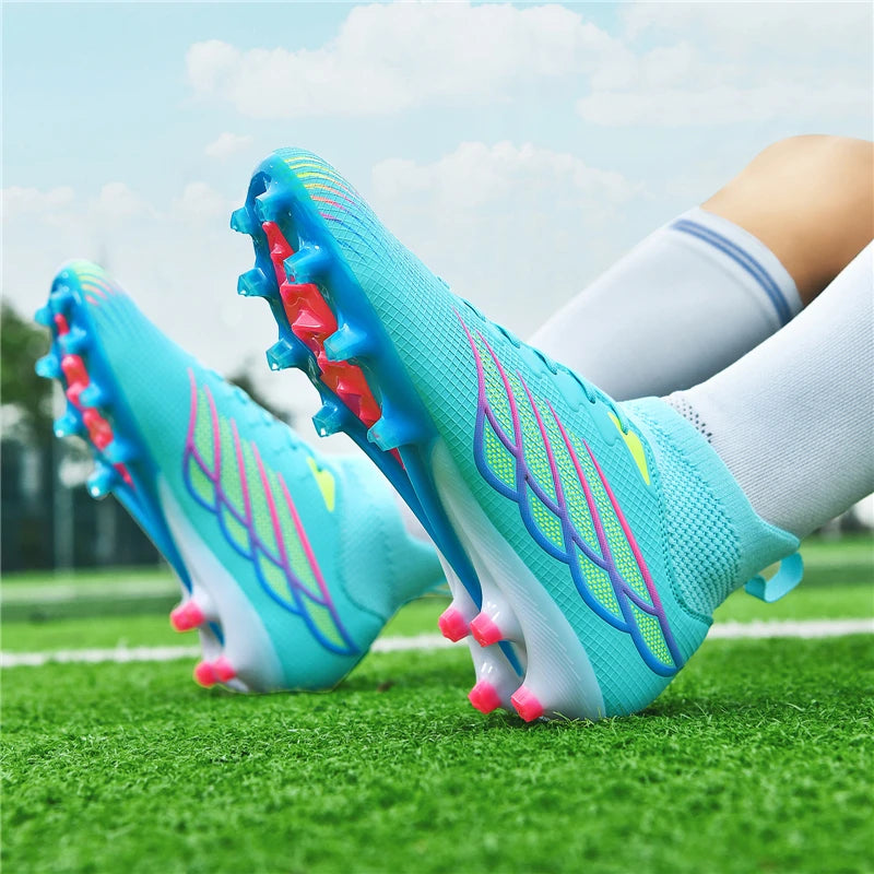 Superfly FG Football Boots Outdoor Soccer Cleat Black Shoes Soft Sport Professional Shoes Breathable Comfortable Boots Plus Size