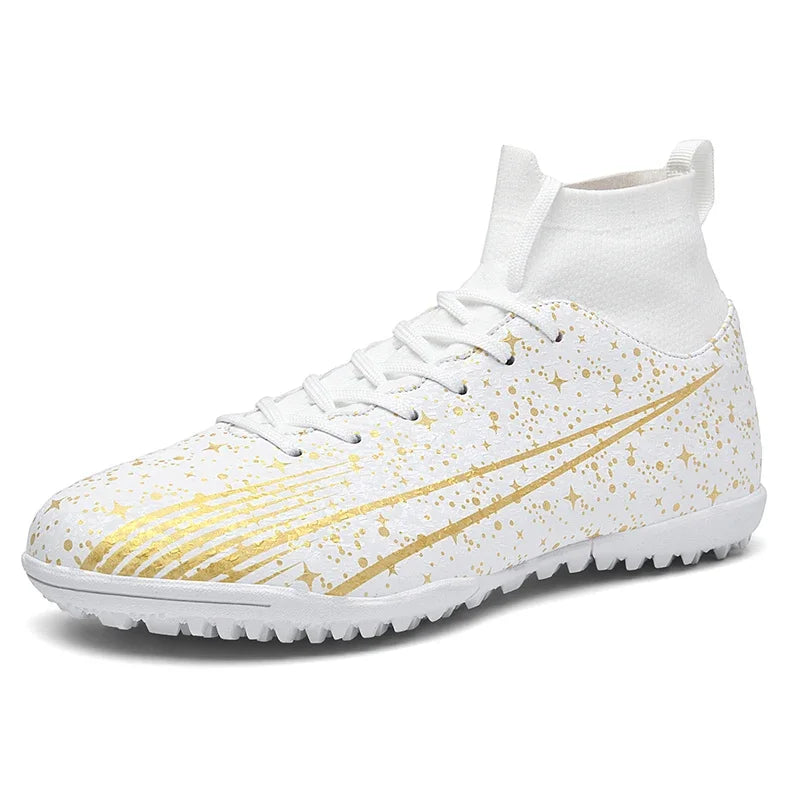 Man Soccer Shoes TF/FG High-Top Lightweight Breathable Football Boots Professional Outdoor Grass Sneakers EUR Size 35-47