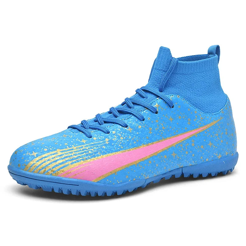 Man Soccer Shoes TF/FG High-Top Lightweight Breathable Football Boots Professional Outdoor Grass Sneakers EUR Size 35-47