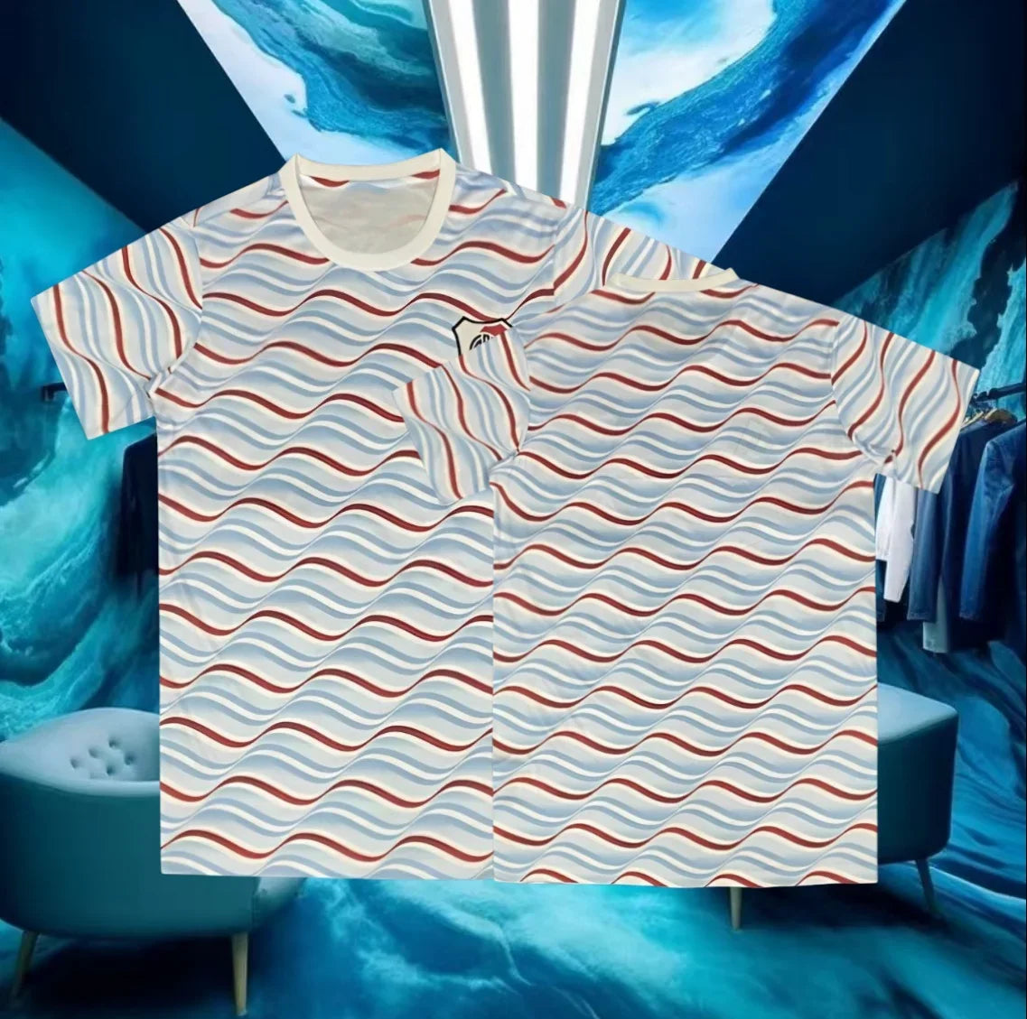 2025 Selling Football Jersey Series River Plate Team Uniform Adult and Children's Sportswear Loose Sports Short Sleeved T-shirt