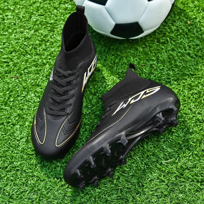 Professional Soccer Shoes Men Outdoor High-Top Sports Football Boots Boots Ag/Fg Long Spikes Artificial Grass Training Match