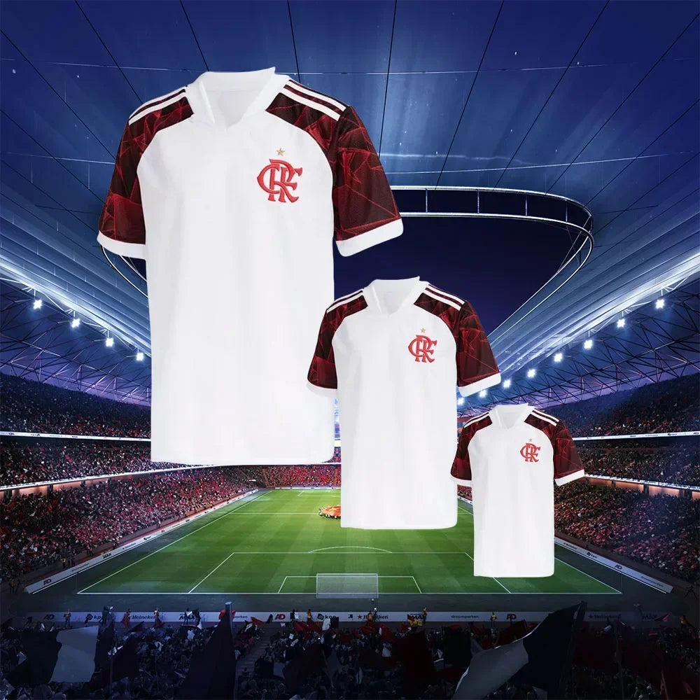 2025 New Flamengo Away Short Sleeve Football Shirt Youth Kids Training Soccer Oversized Uniform Breathable Unisex Jersey
