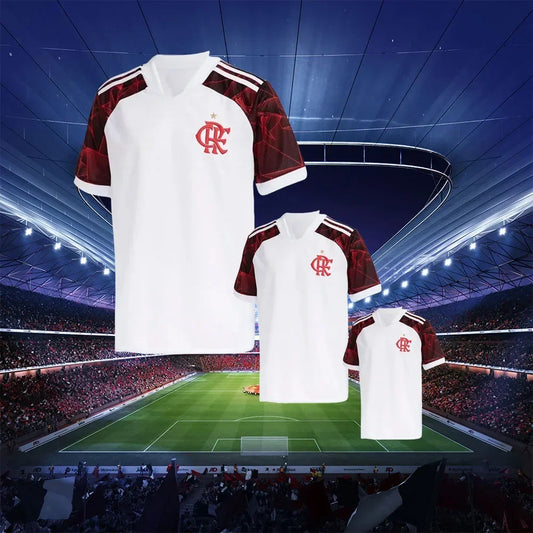 2025 New Flamengo Away Short Sleeve Football Shirt Youth Kids Training Soccer Oversized Uniform Breathable Unisex Jersey