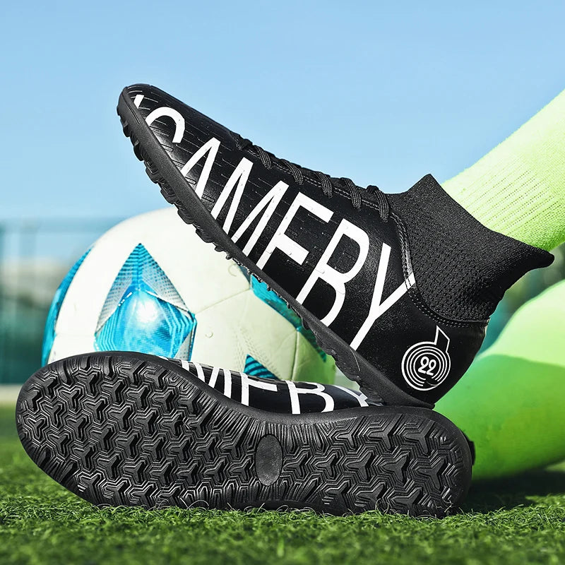 Professional Football Boots For Men Big Size 48 High Top Turf Soccer Shoes Man Outdoor Society Soccer Cleats Men chuteira campo