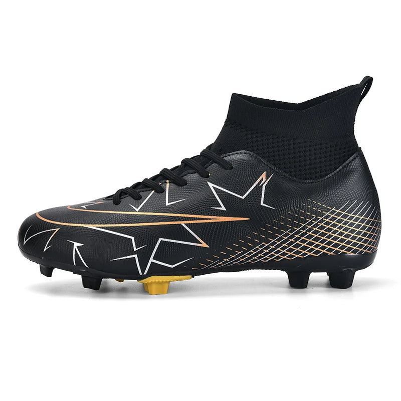 Professional Soccer Shoes Men Outdoor High-Top Sports Football Boots Boots Ag/Fg Long Spikes Artificial Grass Training Match Spi