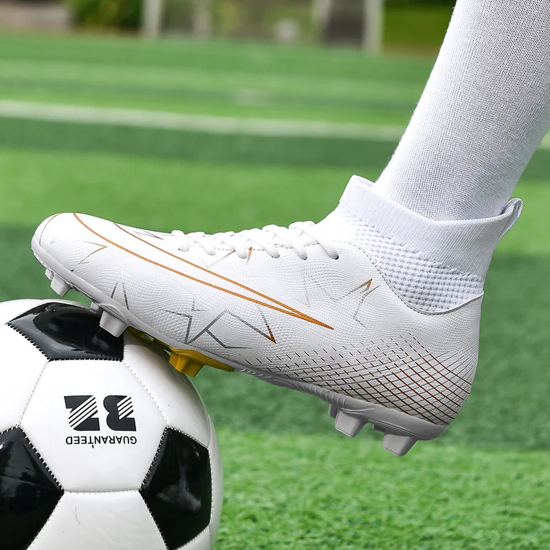 Professional Soccer Shoes Men Outdoor High-Top Sports Football Boots Boots Ag/Fg Long Spikes Artificial Grass Training Match Spi