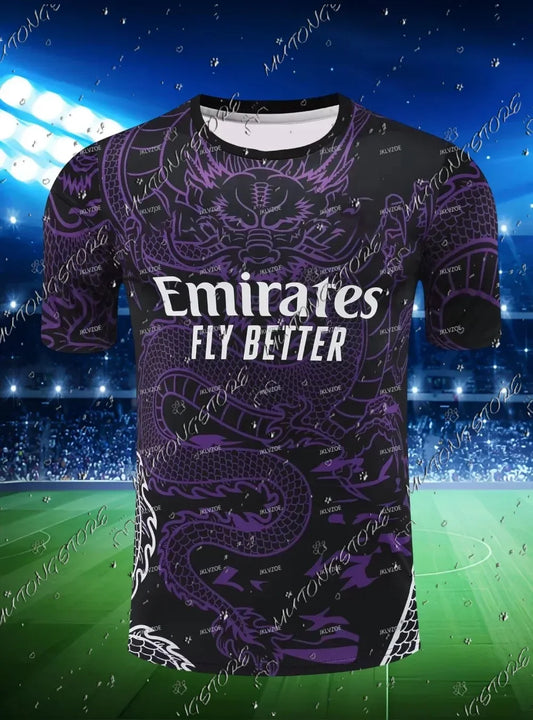 New Summer Men's Short Sleeve Sports T-shirt Real Madrid Football Jersey Warm-up Before The Match Jersey Tops Casual T-shirt