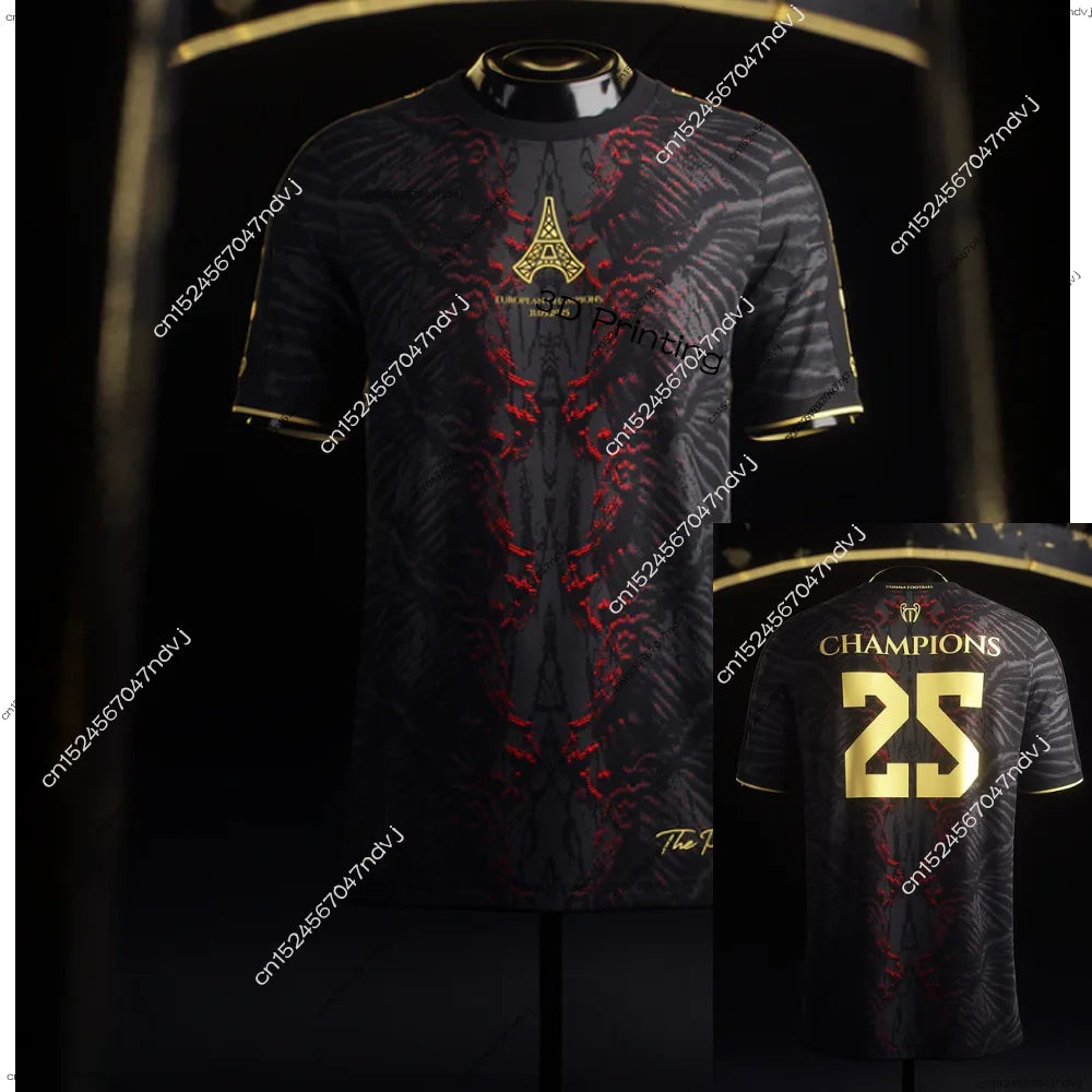 2025 New Arrivals PSG Champion T-shirt Paris Summer Adult Men's/Women Sports Breathable Short-sleeved T-shirt Special Jersey Kit