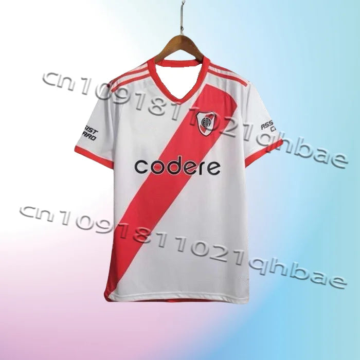 River Plate 2025 Home Jersey Outdoor Sweat Absorbent Quick Dry T-Shirt Summer Classic Casual Loose Adult&Kid Sportswear