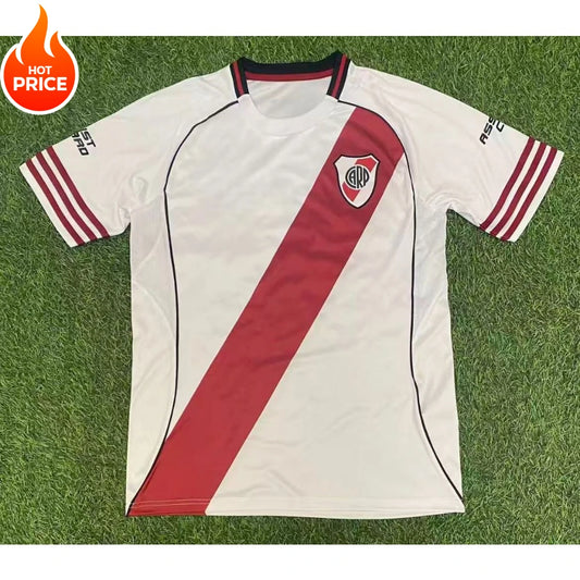 2526 Season River Plate Home Fan Football Jersey Short Sleeved Top Summer Football Training Suit Men's Children's Jersey