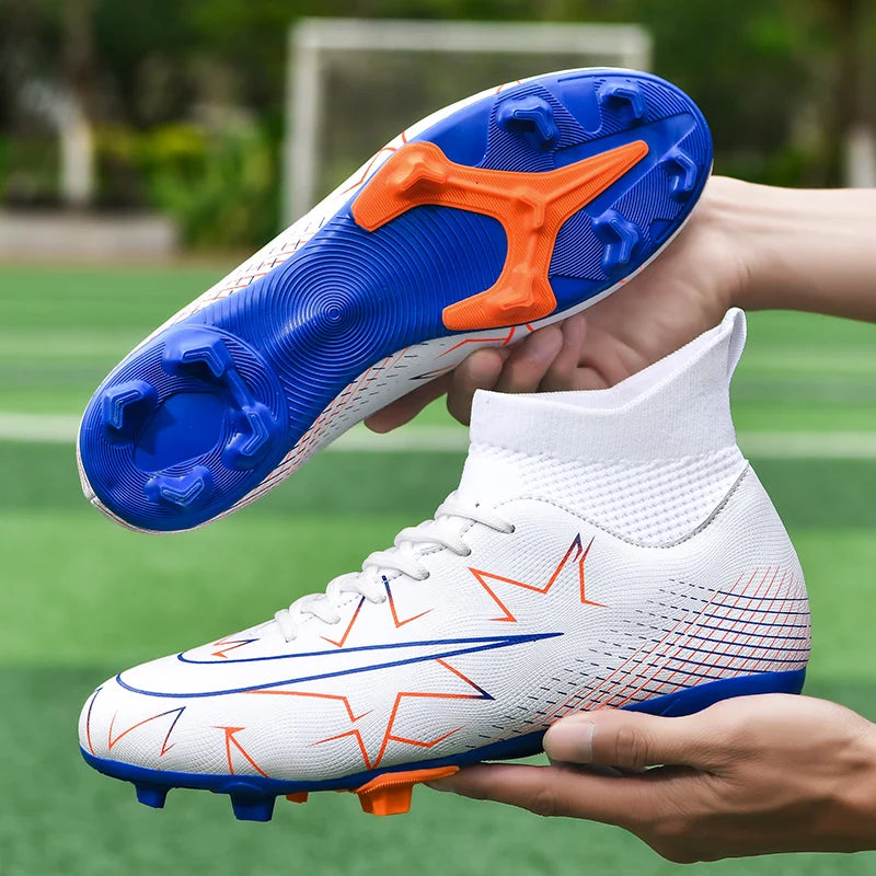 Professional Soccer Shoes Men Outdoor High-Top Sports Football Boots Boots Ag/Fg Long Spikes Artificial Grass Training Match Spi