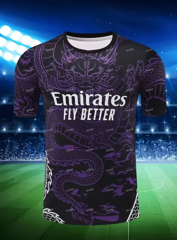 New Summer Men's Short Sleeve Sports T-shirt Real Madrid Football Jersey Warm-up Before The Match Jersey Tops Casual T-shirt