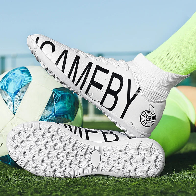 Professional Football Boots For Men Big Size 48 High Top Turf Soccer Shoes Man Outdoor Society Soccer Cleats Men chuteira campo