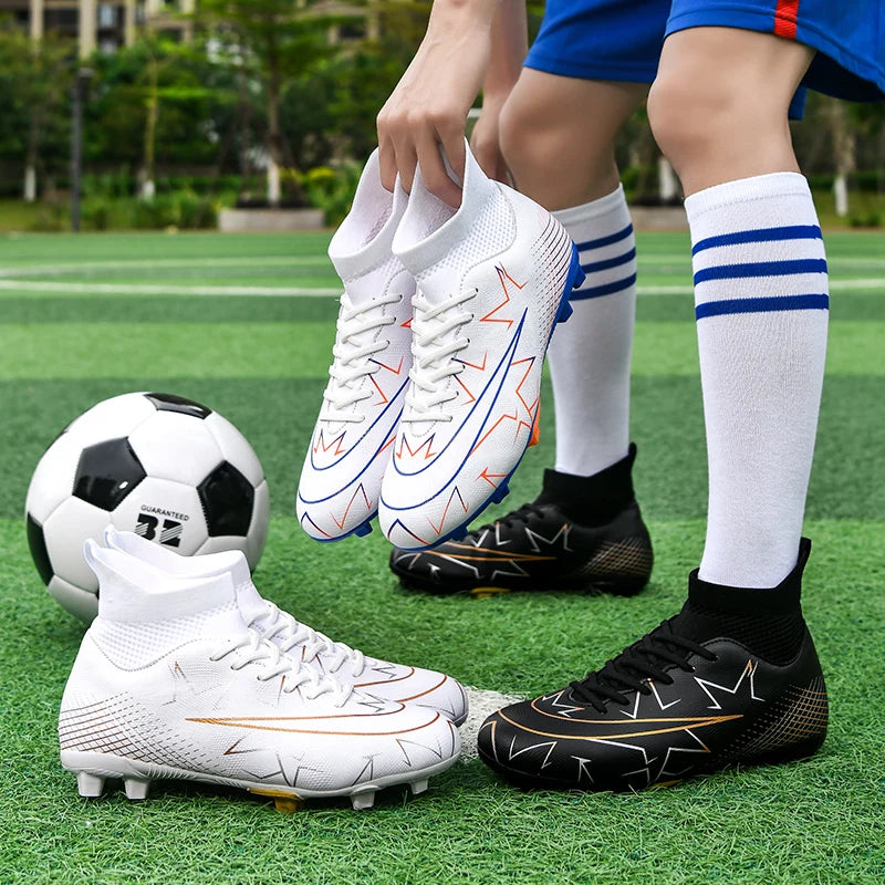 Professional Soccer Shoes Men Outdoor High-Top Sports Football Boots Boots Ag/Fg Long Spikes Artificial Grass Training Match Spi