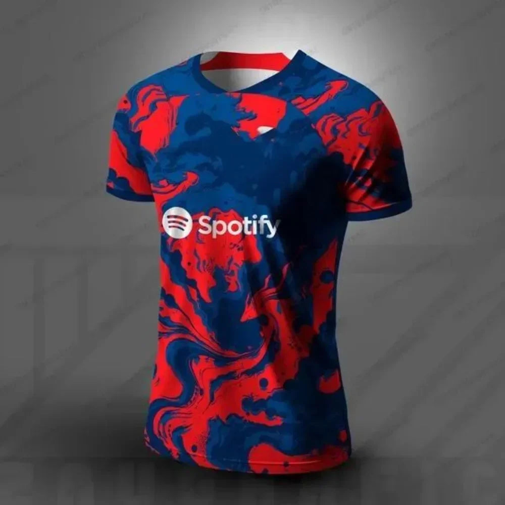 Summer Barcelona Special Edition Football Jersey Men Women's Comfortable Breathable Quick Drying Motorcycle Training T-shirts