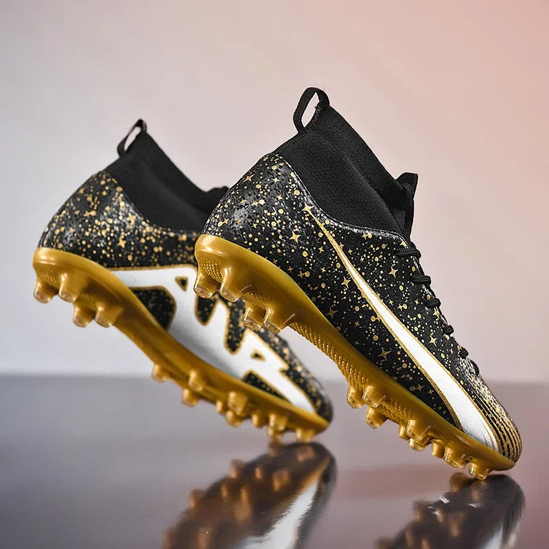 Man Soccer Shoes TF/FG High-Top Lightweight Breathable Football Boots Professional Outdoor Grass Sneakers EUR Size 35-47