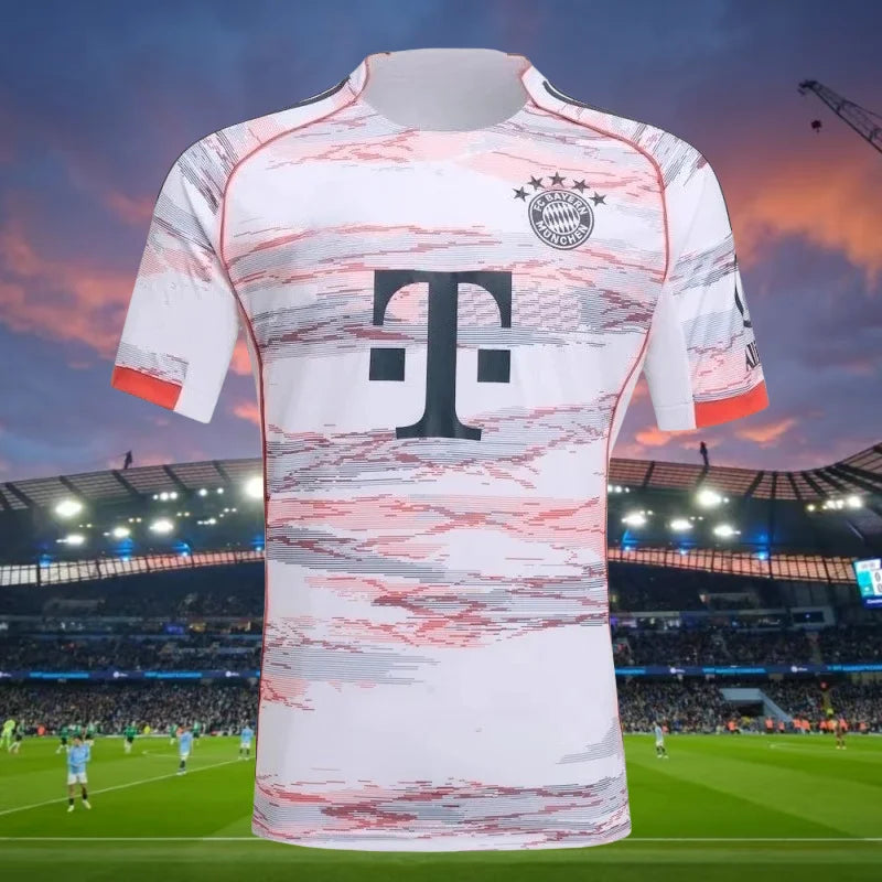 25-26 Bayern Munich Away Fan Version Muller Sports Training Short-sleeved Jersey Quick-drying and Breathable Men's T-shirt