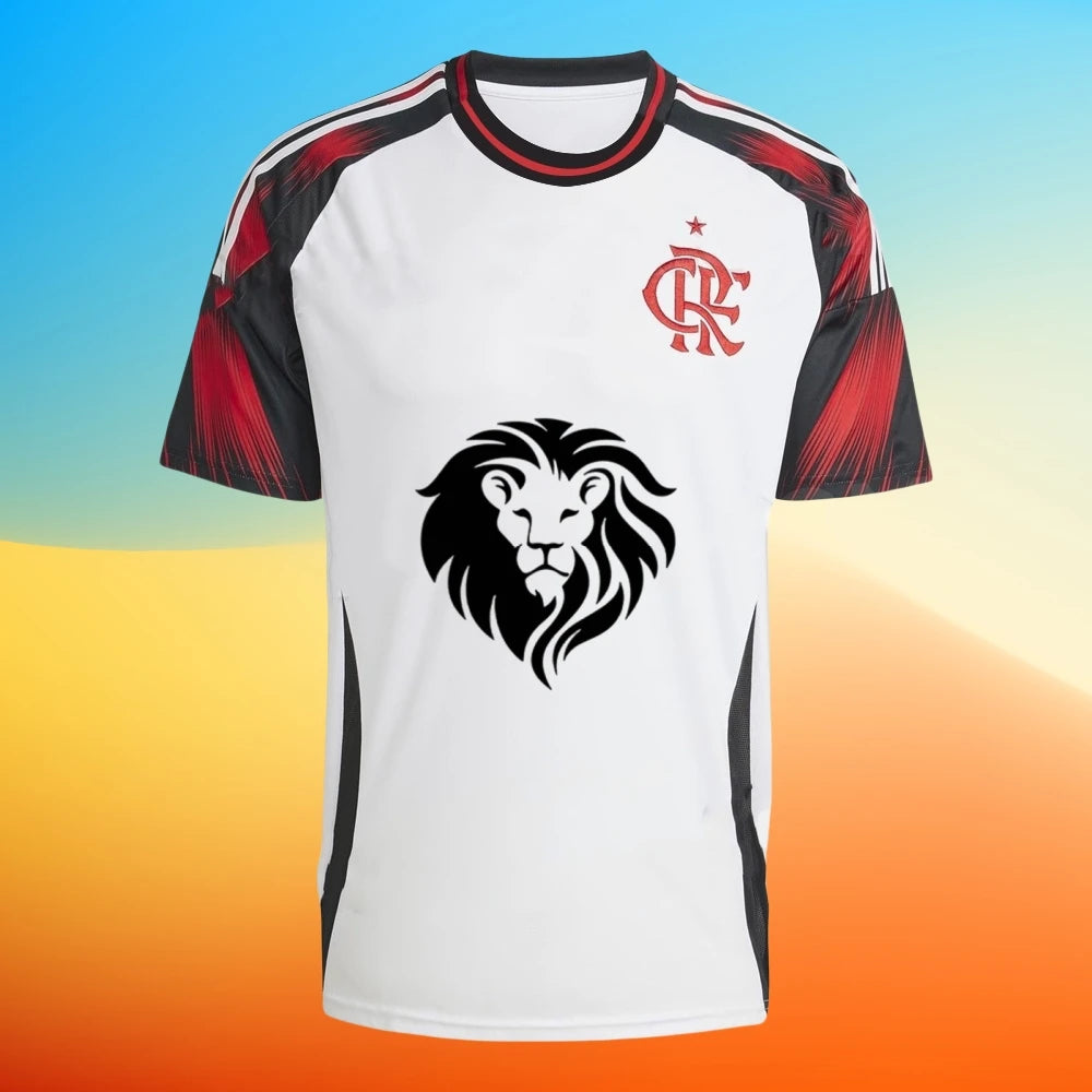 2025 Mens Flamengo Away Short Sleeve Football Shirt Youth Kids Training Soccer Oversized Uniform Breathable Unisex Jersey