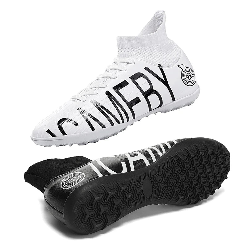 Professional Football Boots For Men Big Size 48 High Top Turf Soccer Shoes Man Outdoor Society Soccer Cleats Men chuteira campo