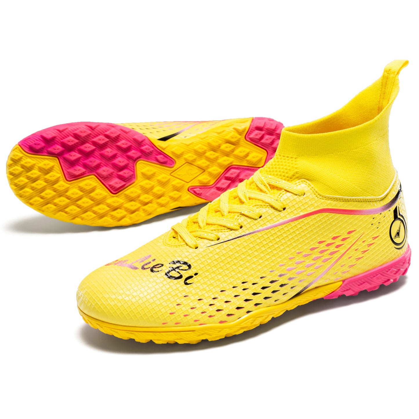 Football Cleats Men, Indoor Outdoor High Top Soccer Shoes Lightweight Shock Resistant Training Boots Professional Football Boots