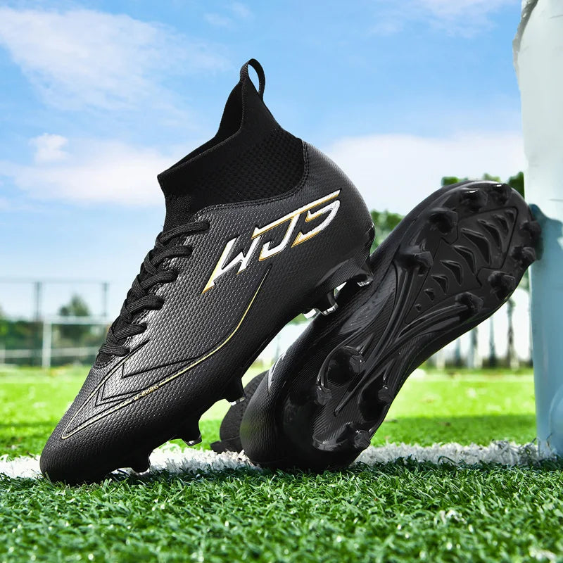Professional Soccer Shoes Men Outdoor High-Top Sports Football Boots Boots Ag/Fg Long Spikes Artificial Grass Training Match
