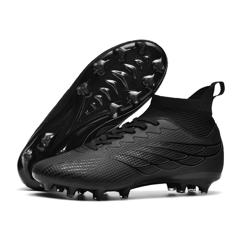 Superfly FG Football Boots Outdoor Soccer Cleat Black Shoes Soft Sport Professional Shoes Breathable Comfortable Boots Plus Size
