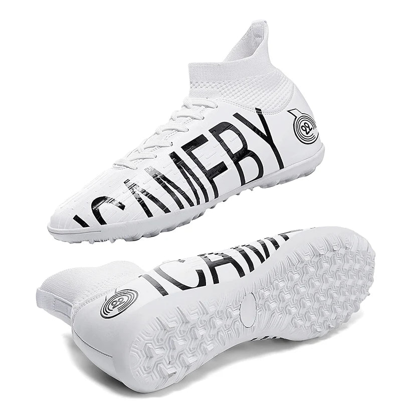 Professional Football Boots For Men Big Size 48 High Top Turf Soccer Shoes Man Outdoor Society Soccer Cleats Men chuteira campo