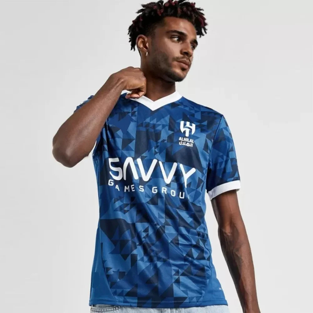 Al-hilal SFC Home Football Jersey 2024 Short-sleeved Quick-drying Sweat-absorbing Letter Print Men's And Women's T-shirt Tops
