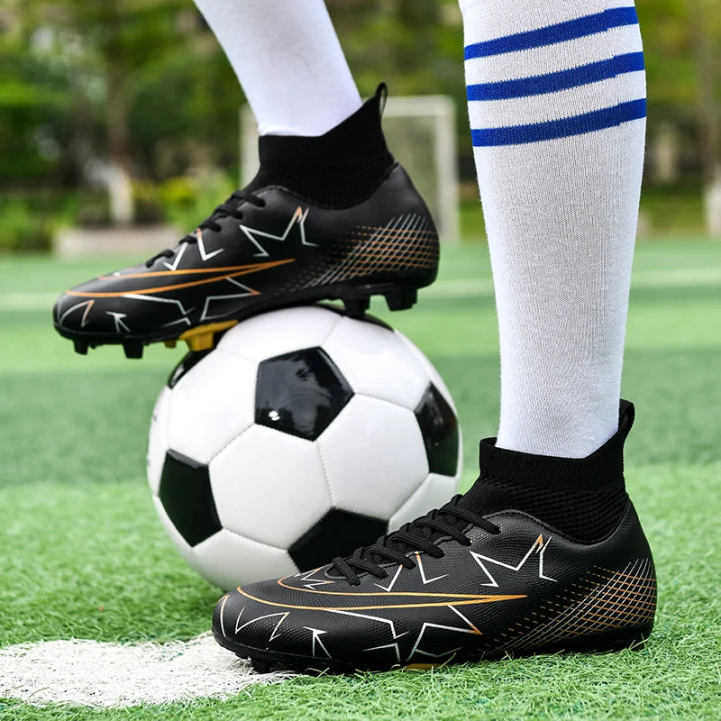 Professional Soccer Shoes Men Outdoor High-Top Sports Football Boots Boots Ag/Fg Long Spikes Artificial Grass Training Match Spi