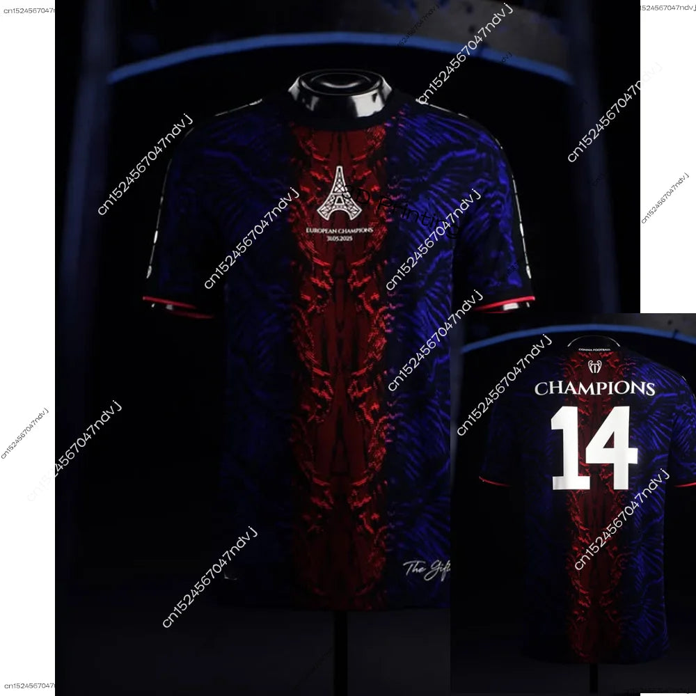 2025 New Arrivals PSG Champion T-shirt Paris Summer Adult Men's/Women Sports Breathable Short-sleeved T-shirt Special Jersey Kit