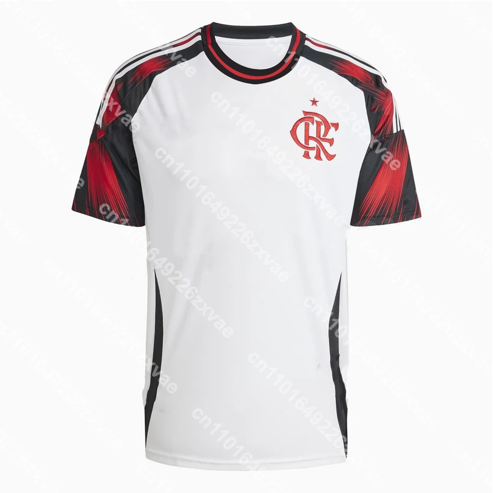 2025 Mens Flamengo Away Short Sleeve Football Shirt Youth Kids Training Soccer Oversized Uniform Breathable Unisex Jersey